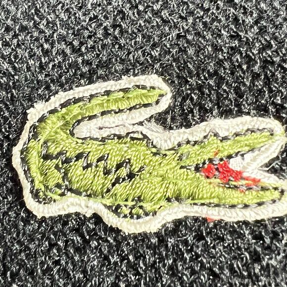 Vintage 80'S Lacoste IZOD Cardigan Men’s Large Black Acrylic Knit Made in USA - Picture 3 of 11